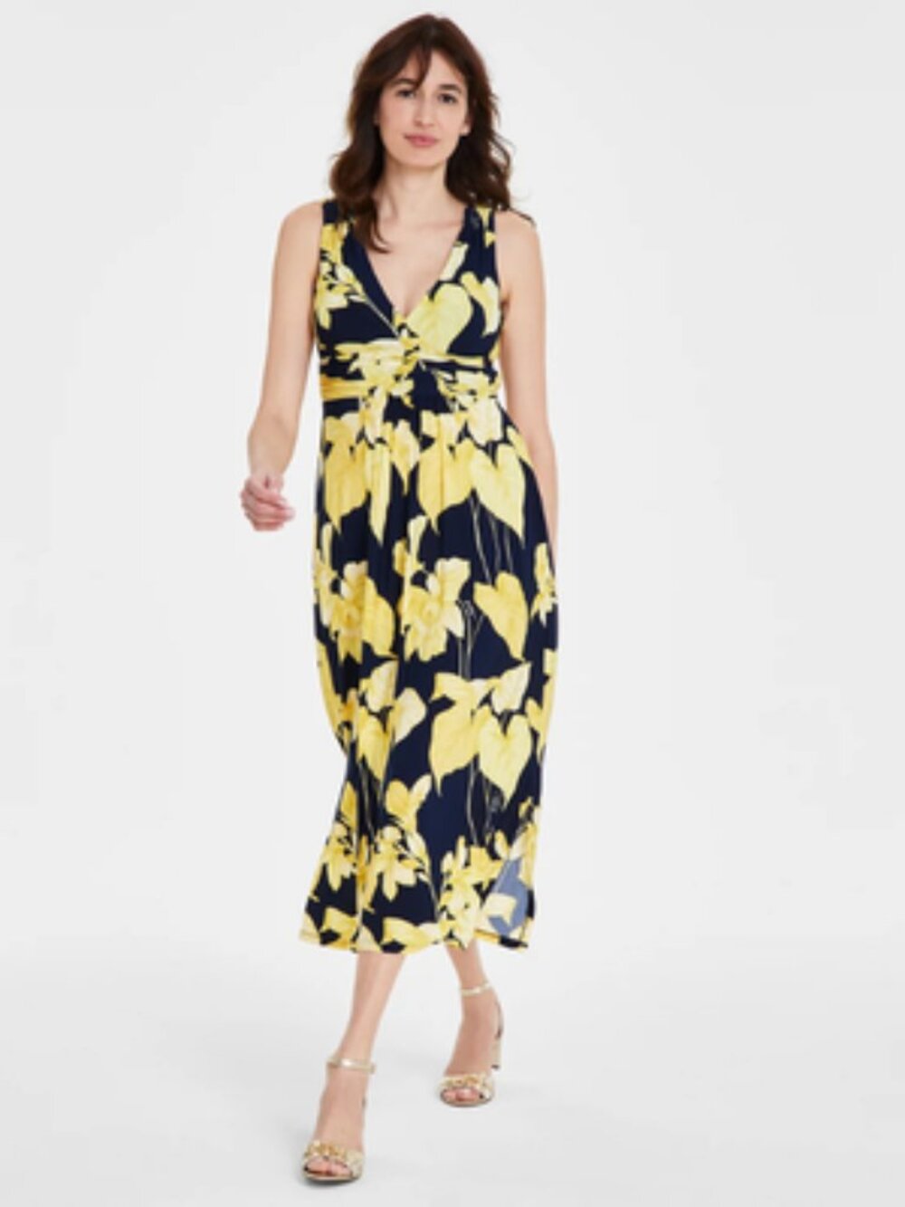 TOMMY HILFIGER Navy Floral Maxi Dress | Elegant Summer | Size 8